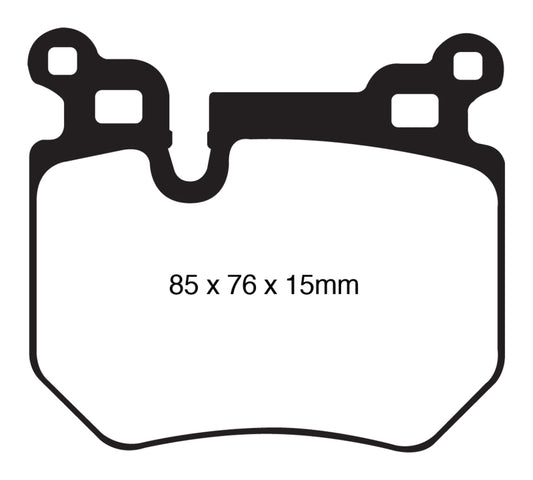 EBC Redstuff performance rear brake pads for BMW 135 3.0 Twin Turbo, designed for enhanced braking performance.
