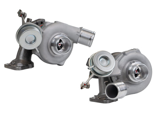 aFe Power Bladerunner turbocharger 88mm for Ford F-150 V6 2.7L, showing the turbocharger component with branding and details.