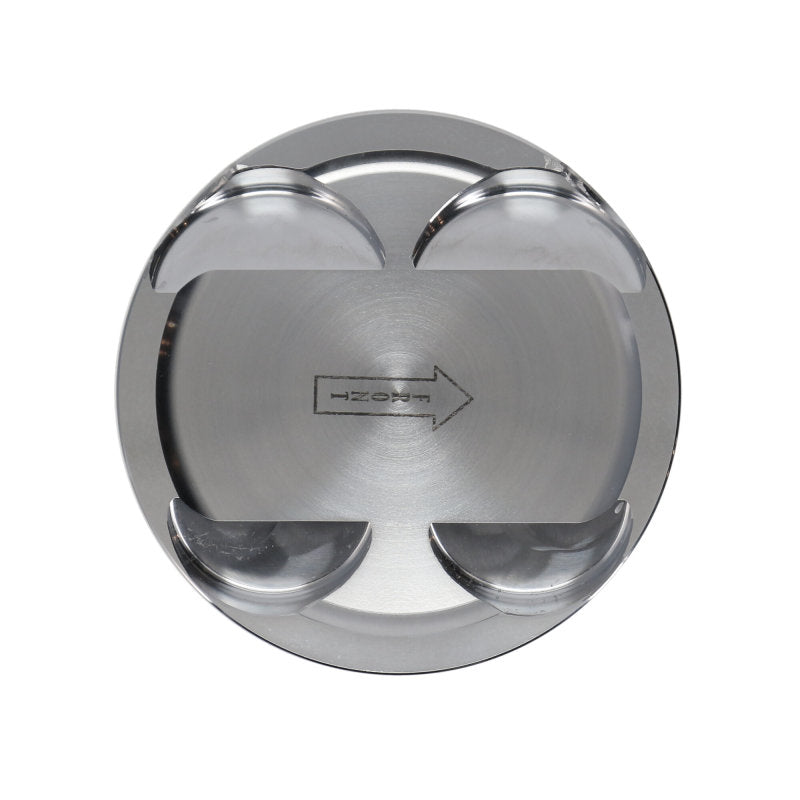 Manley Performance forged piston set for Toyota Supra 2JZGTE, 86mm bore, 6-cylinder, includes rings and dish design.