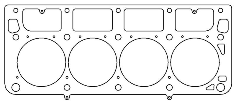 Cometic GM LS1 head gasket with 4.125 inch bore, MLS construction, and .040 inch thickness, designed for high-performance engines.