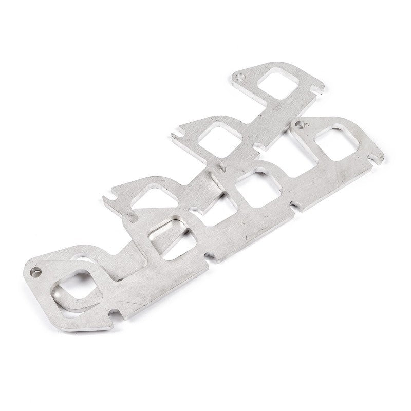 Stainless Works Ford 6.2L square port header exhaust flanges in 304SS with 1-7/8 inch primary tubes, shown in the image.