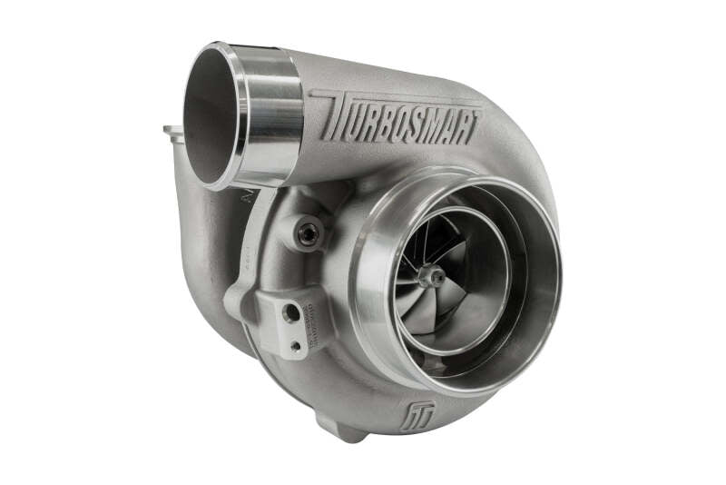 Turbosmart TS-1 turbocharger with V-Band, 1.07AR, externally wastegated, reversed rotation, showcasing the turbocharger unit.