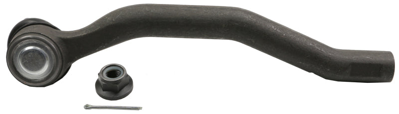 Moog Nissan Quest 2011-2017 front left outer tie rod, automotive steering component with metal ends and rubber boot.