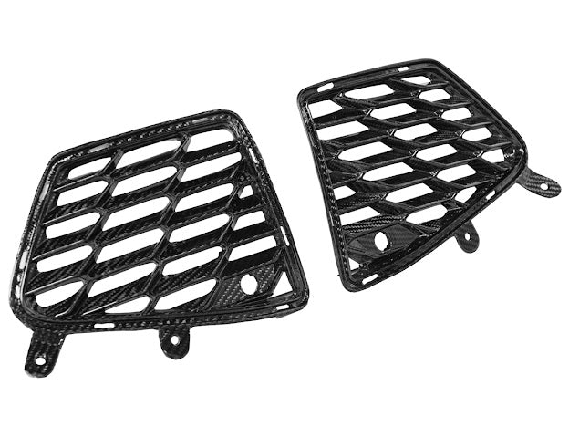 2020+ CHEVROLET CORVETTE C8 STINGRAY & Z51 | CARBON FIBER REAR GRILL TRIM COVER PAIR