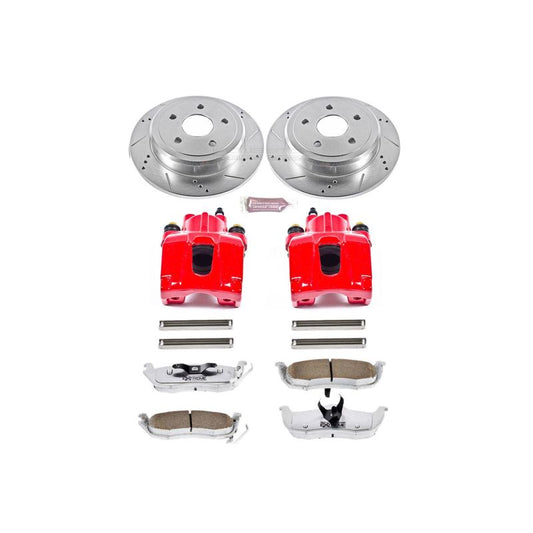 PowerStop 06-10 Jeep Commander Z26 Street Warrior rear brake kit with calipers, including performance brake rotors and pads.
