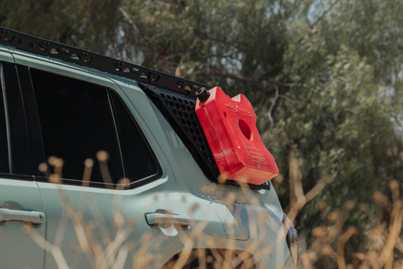 DV8 Offroad exterior window Molle panel for Toyota 4Runner roof rack, driver side, part of the DV8 25-26 series.
