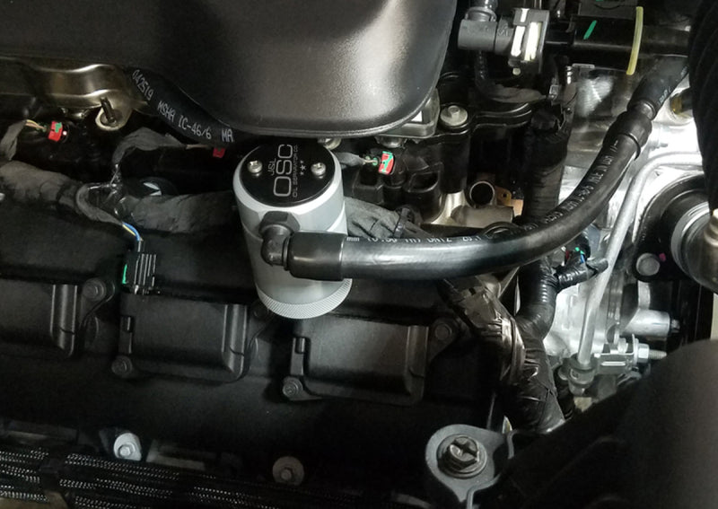 J&L 2019-2024 Dodge Ram 1500 5.7L oil separator, passenger side, clear anodized finish, automotive engine part