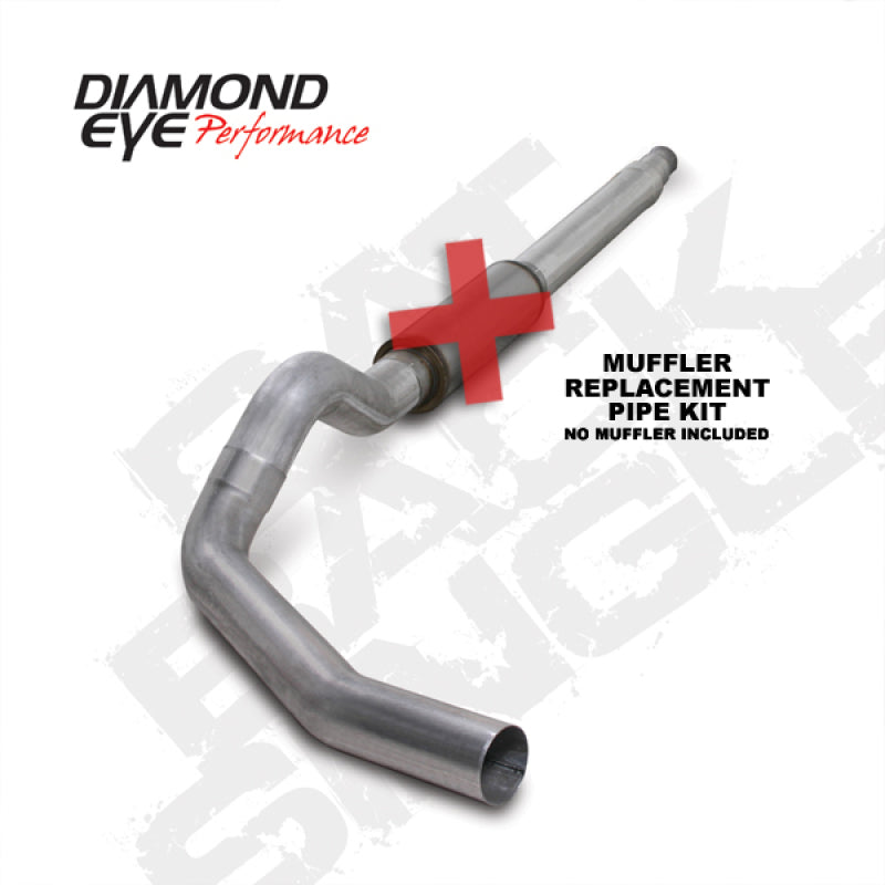 Diamond Eye Performance catback exhaust pipe for 94-97 Ford 7.3L PowerStroke F250/F350, single aluminum replacement pipe.