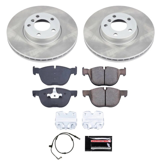 PowerStop BMW X5 front semi-coated brake rotor kit with performance blank rotors, designed for 2007-2010 models.