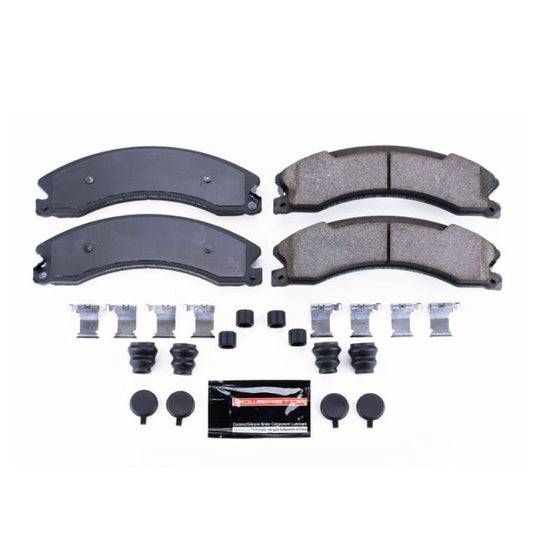 PowerStop Z23 Evolution sport brake pads for Nissan NV1500 rear, with hardware, designed for high-performance braking.
