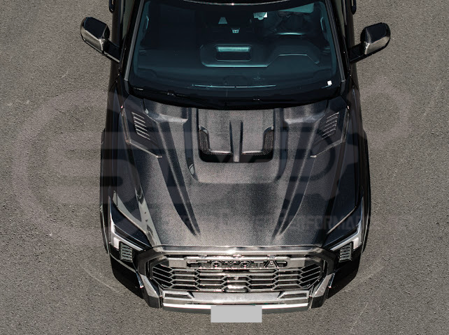 2022-UP TOYOTA TUNDRA | SDP CARBON FIBER FRONT VENTED HOOD WITH SIDE VENTS