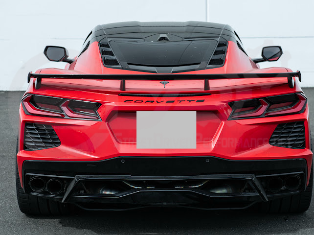 2020-Up Corvette C8 Stingray & Z51 |FaceliftedbRear Trunk High Wing Spoiler (Matte Black or Carbon Flash)