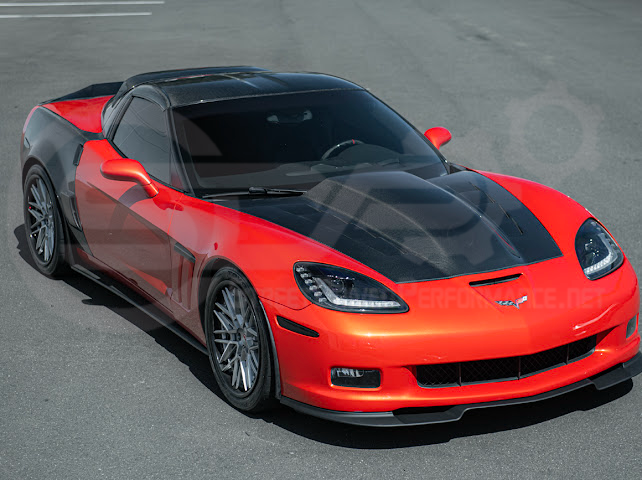 2005-2013 C6 Corvette - 427 /Grand Sport / Z06 / ZR1 | ZRA1 Style Front Splitter Lip Ground Effects (Carbon Fiber or Primer Black)