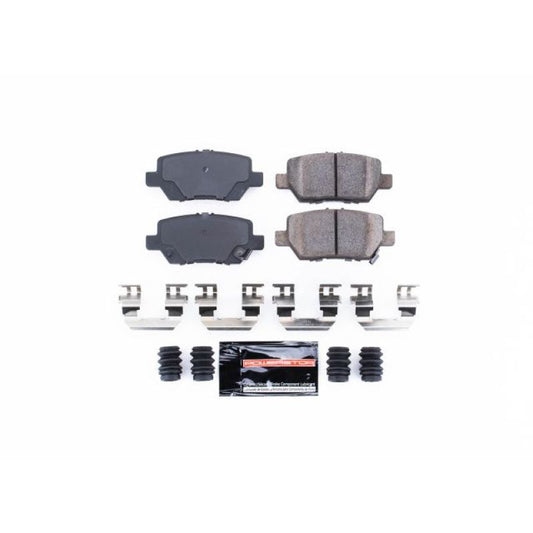 PowerStop Z23 Evolution sport brake pads with hardware for rear of Acura RL (2005-2012), performance brake replacement.