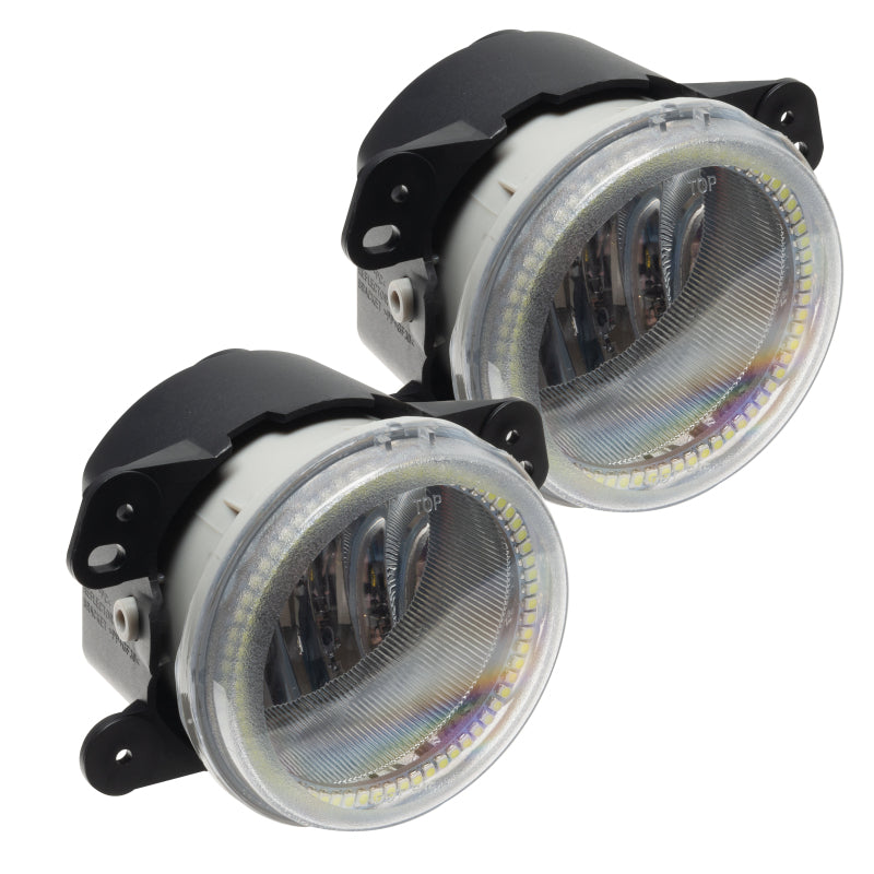 Oracle Lighting LED Halo Fog Lights for Jeep Wrangler JK, UV purple pre-assembled fog lights with bright illumination.