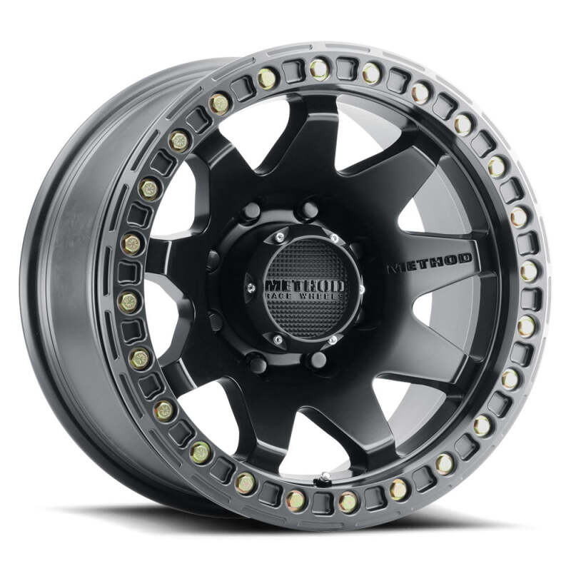 Method MR108 matte black 17x9 cast wheel with -44mm offset, 8x170 bolt pattern, 130.81mm bolt circle, and BH-H24 hub bore.