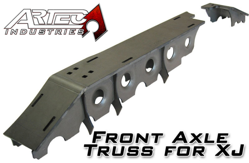 Artec Industries Jeep XJ front axle truss for 1984-2001 models, heavy-duty steel axle support for Jeep XJ vehicles.