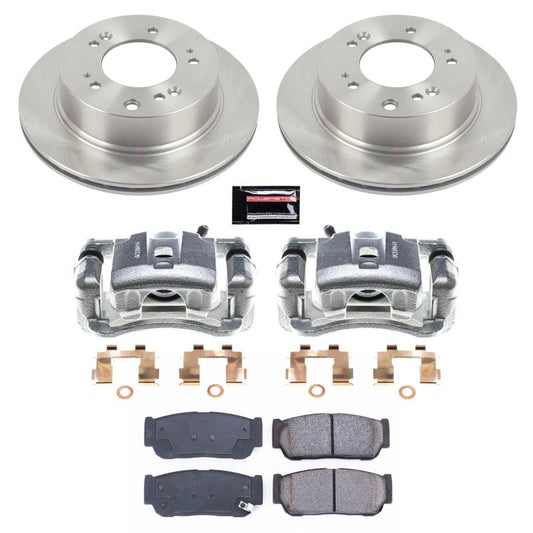 PowerStop rear OE brake kit with calipers for 2007-2009 Kia Sorento, including brake rotors and calipers for rear replacement.