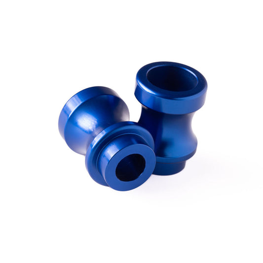 Blue Vortex Racing Swingarm Spools for 10mm swingarms, motorcycle accessories, designed for easy installation and added bike stability.