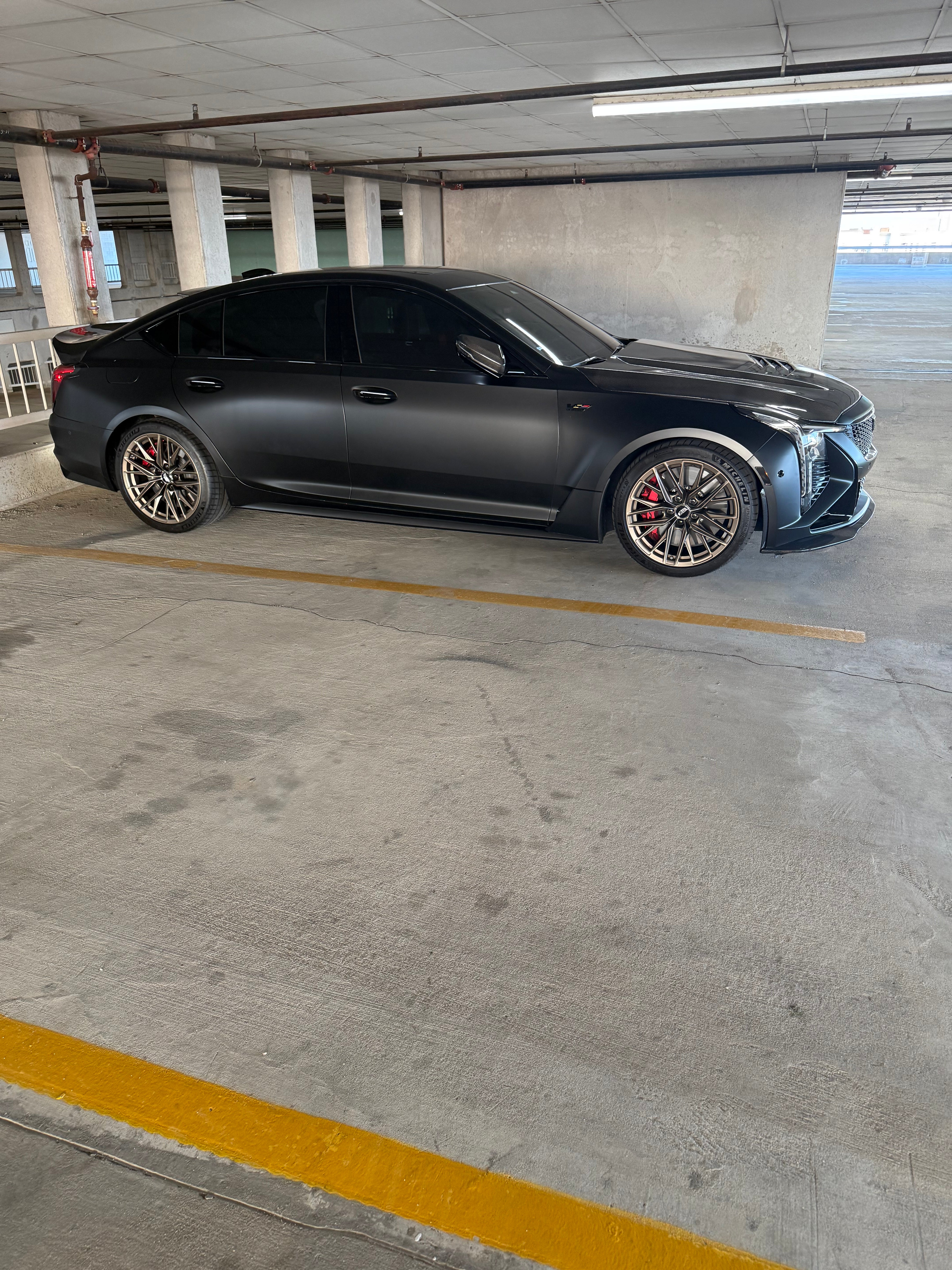 2025-PRESENT CADILLAC CT5-V BLACKWING | FACTORY OEM STYLE CARBON FIBER FRONT LIP SPLITTER GROUND EFFECTS & WHEEL ARCHES