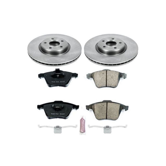 PowerStop OE front brake kit for 2006-2013 Volvo C70, includes brake rotors and pads, compatible with Autospecialty brake systems