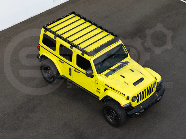 2018-UP JEEP WRANGLER JL & 2020-PRESENT JEEP GLADIATOR JT | CARBON STEEL BLACK TOP ROOF CARGO RACK (FULL & HALF LENGTH)