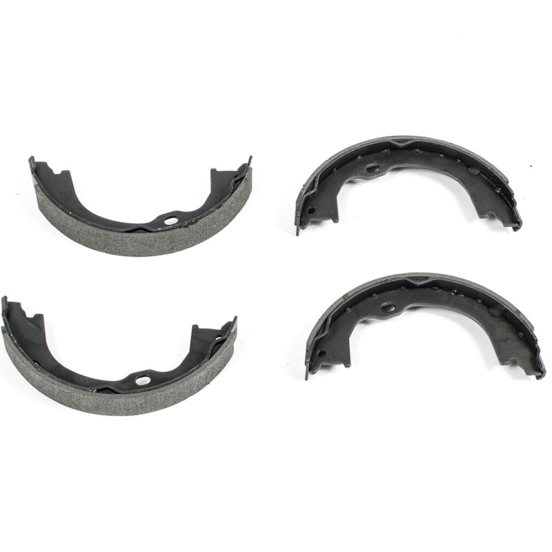 PowerStop rear autospecialty parking brake shoes for Dodge Nitro 2007-2011, showing new brake shoes installed in the rear brake assembly.