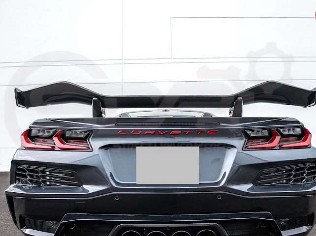 2023-Present Chevrolet Corvette C8 Z06 & E-Ray | Z06 GM Factory Style CARBON FIBER Rear High Wing Spoiler W/ Z07 Performance Package