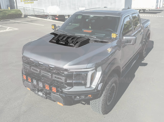 2021-UP FORD F-150 RAPTOR |CARBON FIBER HOOD WITH CENTER VENT AND SIDE TRIM PANELS