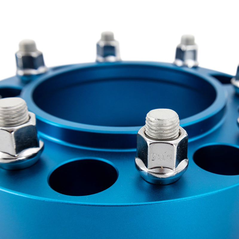 Borne Off-Road blue 6x139.7 wheel spacers with 78.1mm, 38.1mm thickness, M14x1.5 bolt pattern for off-road vehicles