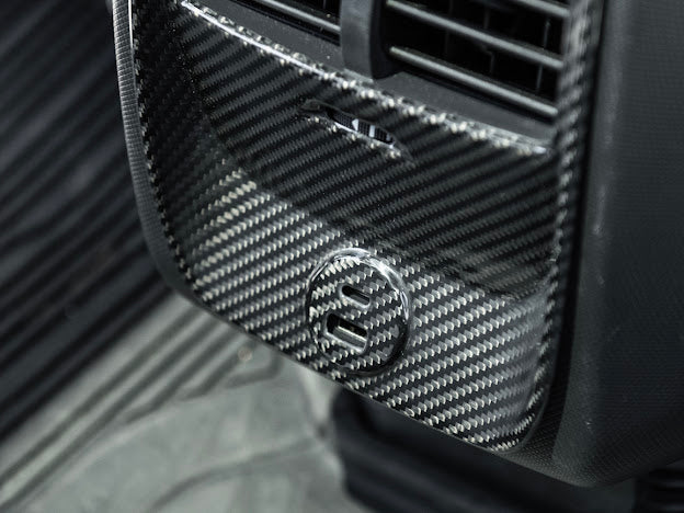 2021-Up Ford Mustang Mach-E |INTERIOR Carbon Fiber Rear AC Outlet Panel Cover