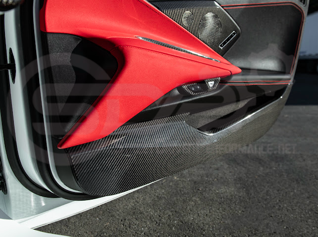 2020-Up Corvette C8 | CARBON FIBER Door Kick Guard Panel Lower Pocket Cover Pair