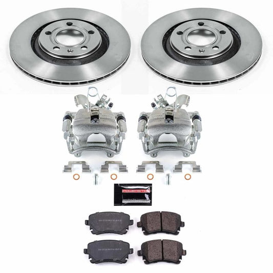 PowerStop OE rear brake kit for Audi S4 2004-2009, includes calipers and brake components for enhanced stopping power.