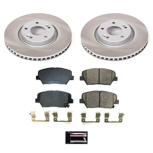 PowerStop front semi-coated brake rotor kit for Hyundai Nexo 2019-2022, performance brake kit with high-quality rotors.