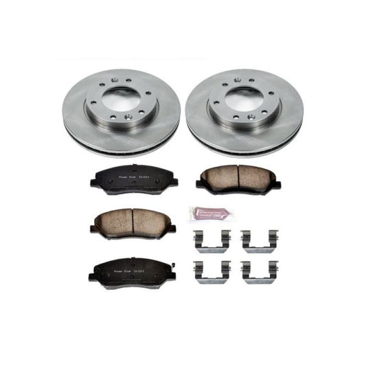 PowerStop OE front brake kit for Hyundai Entourage 2007-2008, includes brake rotors and pads for reliable stopping power.