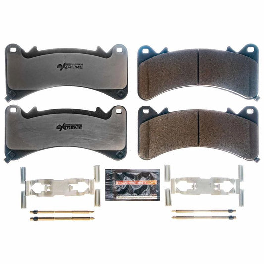 PowerStop Z36 performance front brake pads with hardware for 2017-2019 Cadillac Escalade, designed for truck and tow applications.