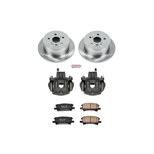 PowerStop OE rear brake kit with calipers for Lexus RX330 2004-2006, including brake rotors and hardware.