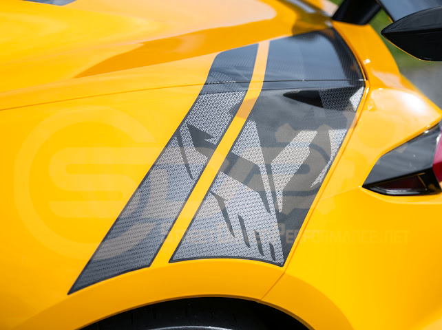 2020-UP CORVETTE C8 REAR FENDERS RACING STRIPES DECALS