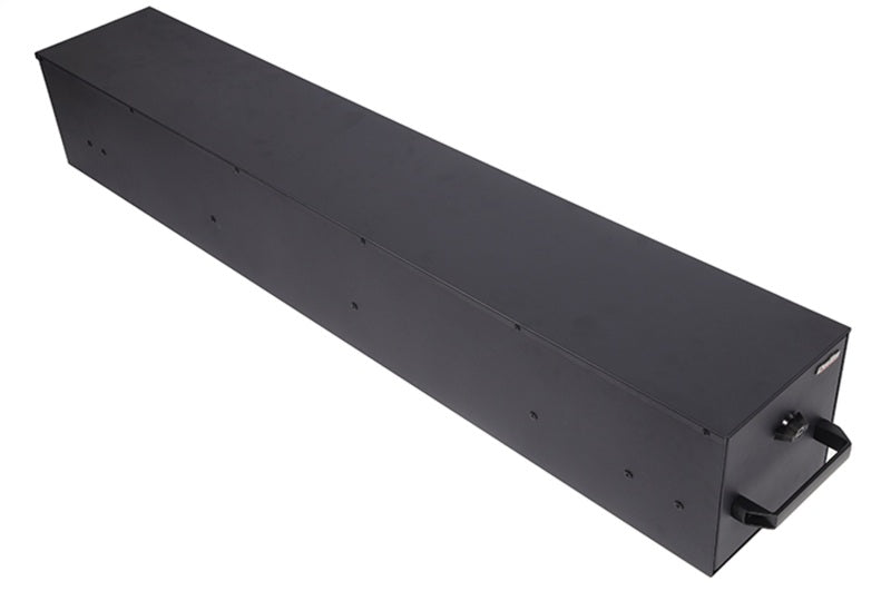 Dee Zee 60x10x10 pull-out drawer in tonneau box for tool storage, shown installed in truck bed for easy access to tools.
