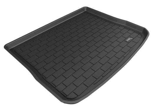 Black 3D MAXpider rubber cargo liner for Volkswagen Tiguan (2009-2019), designed to protect the vehicle's trunk floor.