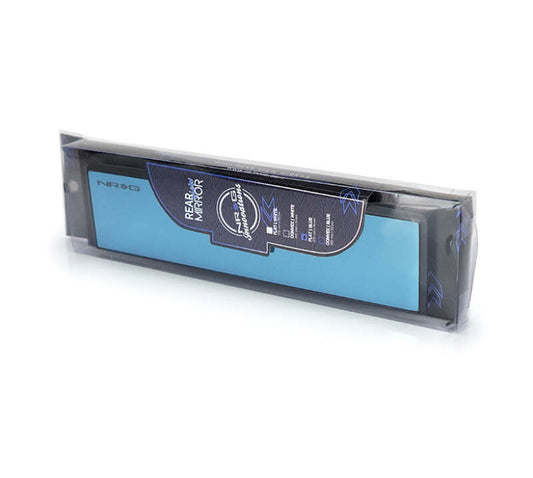 NRG 270mm wide panorama clip-on rearview mirror with flat surface and white tint, designed for vehicle side or interior use.