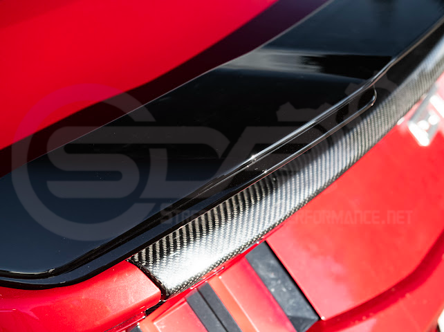 2024-UP FORD MUSTANG | DARKHORSE STYLE GLOSSY BLACK REAR TRUNK LID GURNEY FLAP WICKERBILL WING SPOILER