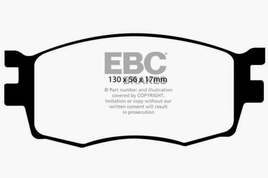 EBC Greenstuff front brake pads for Hyundai Accent 1.6, high-performance automotive brake pads with green friction material