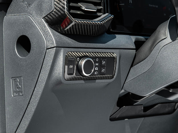 2024-Up Ford Mustang S650 | CARBON FIBER Interior Head Light Control Panel Trim Cover