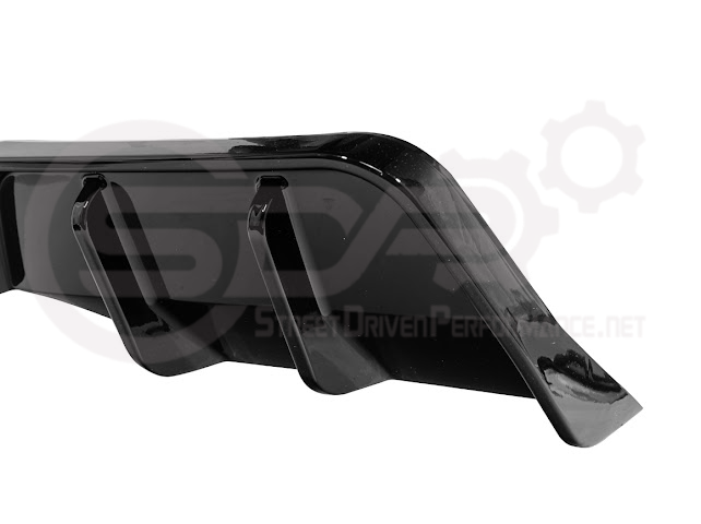 2025-Up Tesla Model Y | Fast Style Glossy Black Rear Bumper Finned Diffuser