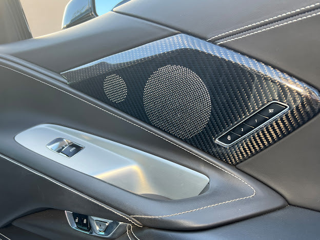 2020+ CORVETTE C8 CARBON FIBER INTERIOR DOOR SPEAKER COVER