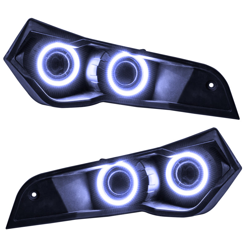 Oracle Lighting Can-Am Renegade 07-19 LED Halo Kit in white installed on headlights, showcasing bright white halo rings for enhanced visibility.