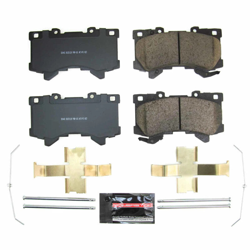 PowerStop Z23 Evo Sport brake pads for 2022 Lexus LX600 front, with hardware, high-performance disc brake pads.