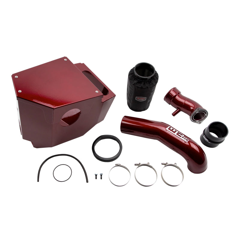 Wehrli Chevrolet Duramax 6.6L LP5 Stage 2 cold air intake kit in glossy white for improved engine airflow and performance.