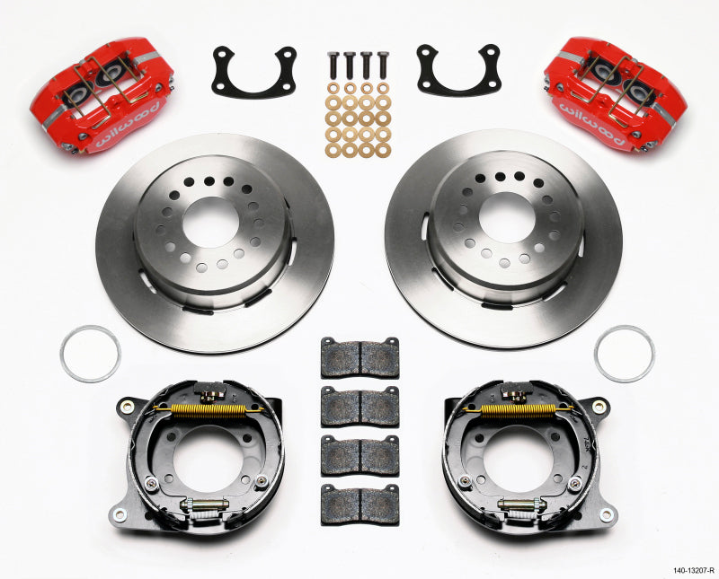 Wilwood Dynapro dust-boot power steering and park brake kit in red for big Ford brake kits, 2.50-inch offset, new.